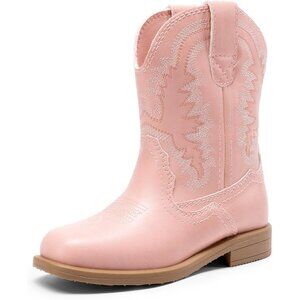 DREAM PAIRS Kids Cowboy Boots Toddler Boys Girls Western Square Toe Mid Calf